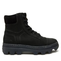 Botki G-Star Raw. Czarne botki G-Star Raw, bez wzorów, retro, bez obcasa, na płaskiej podeszwie, bez zapięcia. Za 499.99 zł.