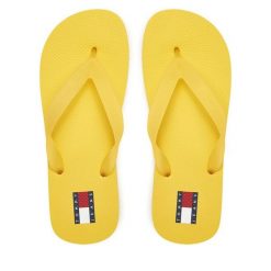 Japonki Tommy Jeans. Żółte japonki Tommy Jeans, bez wzorów, z jeansu. Za 89.99 zł.