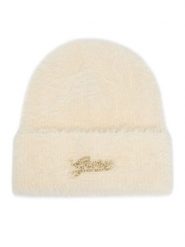 Guess Czapka AW5633 POL01 Kremowy. Białe czapki zimowe Guess, z aplikacjami, z nylonu. Za 154.99 zł.