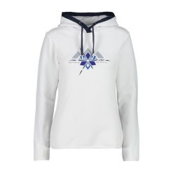 Bluza damska z kapturem CMP. Białe bluzy CMP, bez wzorów, bez ramiączek, z kapturem. Za 297.40 zł.
