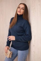 Sweter z wywijanym golfem jeansowy. Swetry KESI, l, bez wzorów, z jeansu, plus size, bez ramiączek. Za 139.05 zł.