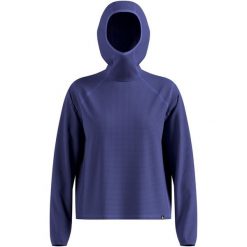 Bluza z kapturem Odlo Mid layer hoody CUBIC. Niebieskie bluzy ODLO, l, bez wzorów, z materiału, bez ramiączek, z kapturem. Za 319.99 zł.