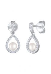 Nenalina Damskie kolczyki w kształcie kropli z perłą hodowlaną słodkowodną i cyrkoniami ze srebra próby 925 Sterling Silver Kolczyki 1 ct. Szare kolczyki Nenalina, z cyrkonią, srebrne. Za 208.99 zł.