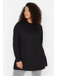 Trendyol Bluza w kolorze czarnym rozmiar: 6XL. Czarne bluzy Trendyol, xl, bez wzorów, z bawełny, bez ramiączek, bez kaptura. Za 78.99 zł.