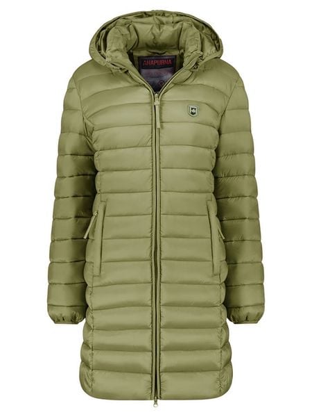 ANAPURNA Płaszcz pikowany "Akitalana" w kolorze oliwkowym rozmiar: M. Zielone płaszcze ANAPURNA, m, bez wzorów, bez kaptura. Za 117.73 zł.