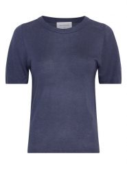 MOSS COPENHAGEN Bluzka w kolorze granatowym rozmiar: XS/S. Niebieskie bluzki Moss Copenhagen, s, bez wzorów, bez kołnierzyka, bez ramiączek. Za 92.42 zł.