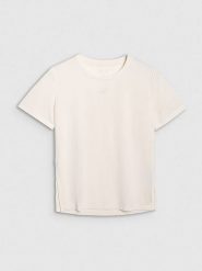 4F Koszulka sportowa w kolorze kremowym rozmiar: XS. Brązowe t-shirty sportowe 4f, xs, bez wzorów, z materiału, bez ramiączek, outdoorowe. Za 46.95 zł.