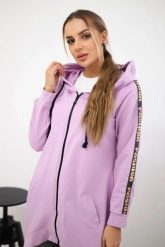 Bluza z suwakiem z tyłu fioletowa. Fioletowe bluzy KESI, l, bez wzorów, z bawełny, z kapturem. Za 198.65 zł.