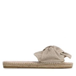 Espadryle Manebi. Brązowe espadryle Manebi, bez wzorów, bez obcasa. Za 449.99 zł.