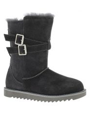 Gooce Skórzane kozaki zimowe "Huntspill Waterproof" w kolorze antracytowym rozmiar: 40. Szare kozaki Gooce, na zimę, bez wzorów, z materiału, eleganckie, bez obcasa, bez zapięcia. Za 260.99 zł.