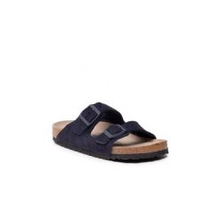 Klapki damskie Birkenstock Arizona Sfb Midnight Narrow Fit. Niebieskie klapki Birkenstock, bez wzorów, z materiału, sportowe, bez obcasa, bez zapięcia. Za 309.00 zł.