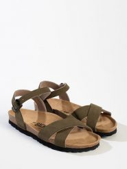 BACKSUN Sandały w kolorze khaki rozmiar: 37. Brązowe sandały Backsun, bez wzorów, klasyczne, z otwartym noskiem, bez obcasa, bez zapięcia. Za 106.38 zł.