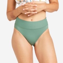 Dół kostiumu kąpielowego surfingowego damski Decathlon Nora. Zielone bikini Decathlon, bez wzorów, eleganckie. Za 69.99 zł.