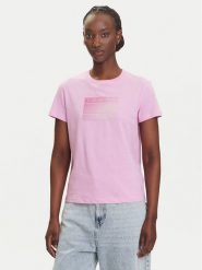 Tommy Jeans T-Shirt Gradient Flag DW0DW20905 Różowy Regular Fit. Czerwone t-shirty Tommy Jeans, xs, bez wzorów, z bawełny, bez kołnierzyka, bez ramiączek. Za 219.99 zł.
