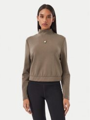 Guess Bluza V4YQ05 KCAY2 Zielony ciemny Regular Fit. Zielone bluzy Guess, xs, z aplikacjami, z syntetyku, bez kaptura. Za 324.99 zł.