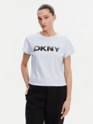 DKNY T-Shirt DP4T1035 Błękitny Regular Fit. Niebieskie t-shirty DKNY, xs, bez wzorów, z bawełny, bez kołnierzyka, bez ramiączek. Za 189.99 zł.