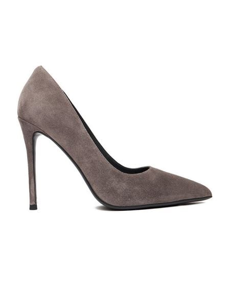 Eva Minge Szpilki EO-ELAINA-E134-20A Szary. Szare szpilki Eva Minge, bez wzorów, ze skóry, bez obcasa, na szpilce, bez zapięcia. Za 229.99 zł.