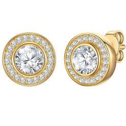 Rafaela Donata Kolczyki z Srebro wysokiej próby w Żółte złoto 1 ct Damski. Żółte kolczyki Rafaela Donata, z cyrkonią, pozłacane. Za 129.99 zł.