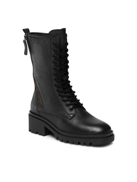 Lasocki Kozaki WI16-16444-01 Czarny. Czarne kozaki Lasocki, bez wzorów, ze skóry, bez obcasa, na płaskiej podeszwie, bez zapięcia. Za 329.99 zł.