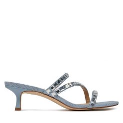 Klapki MICHAEL Michael Kors. Niebieskie klapki MICHAEL Michael Kors, bez wzorów, bez obcasa, bez zapięcia. Za 819.99 zł.