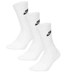Zestaw Skarpet Unisex Dla Dorosłych Essentials Everyday (zestaw 3 Sztuk). Białe skarpetki sportowe Nike, bez wzorów, trekkingowe. Za 120.99 zł.