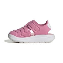Sandały ADIDAS WATER Rose. Czerwone sandały adidas, bez wzorów, z tkaniny, bez obcasa, bez zapięcia. Za 129.00 zł.