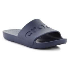 Kapcie Crocs Crocs Slide Dorosłych. Niebieskie kapcie Crocs, bez wzorów, z materiału. Za 139.99 zł.