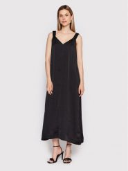 DKNY Sukienka codzienna P2DBTN10 Czarny Regular Fit. Czarne sukienki DKNY, na co dzień, xs, bez wzorów, z syntetyku, bez kołnierzyka, bez ramiączek, proste. Za 339.99 zł.