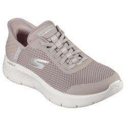 Buty sportowe Sneakersy damskie, Slip-Ins: GO WALK Flex - Grand Entry. Brązowe buty sportowe lifestyle Skechers, bez wzorów, z materiału, sportowe, bez zapięcia, skechers sport. Za 349.99 zł.