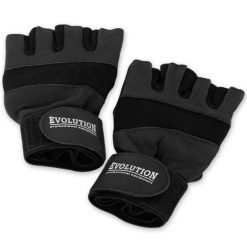 Rękawice fitness Evolution Professional Equipment ze skóry naturalnej Standard. Czarne rękawiczki EVOLUTION PROFESSIONAL EQUIPMENT, bez wzorów, ze skóry, sportowe. Za 32.00 zł.