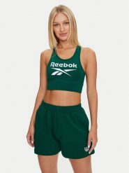 Reebok Top Identity Big Logo Cotton Bralette 100076020 Zielony Slim Fit. Zielone topy sportowe Reebok, l, bez wzorów, z bawełny, na fitness i siłownię. Za 79.99 zł.