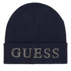 Czapka Guess. Niebieskie czapki zimowe Guess, z aplikacjami. Za 154.99 zł.