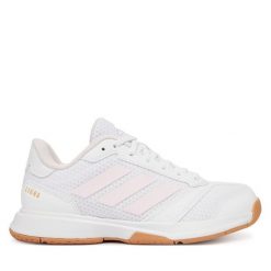 Buty halowe adidas. Białe buty sportowe lifestyle adidas, bez wzorów, sportowe, bez zapięcia. Za 299.99 zł.