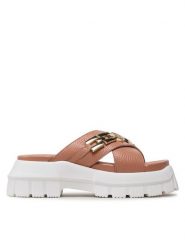 Pollini Klapki SA28066G1GTD0609 Różowy. Czerwone klapki Pollini, bez wzorów, ze skóry, bez obcasa, bez zapięcia. Za 1,489.00 zł.
