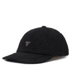 Czapka z daszkiem Guess. Czarne czapki z daszkiem Guess, z aplikacjami. Za 194.99 zł.