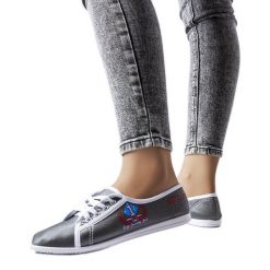 Szare tenisówki damskie Woodstock. Szare trampki bez wzorów, bez zapięcia. Za 61.98 zł.