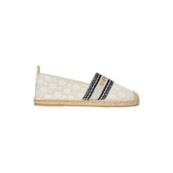 Espadryle z płótna z wstawką dla kobiet Superdry. Brązowe espadryle Superdry, bez wzorów, z koronki, bez obcasa. W wyprzedaży za 169.25 zł.