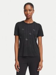 Guess T-Shirt W6BI29 K6050 Czarny Regular Fit. Czarne t-shirty Guess, m, z aplikacjami, bez kołnierzyka, bez ramiączek. Za 264.99 zł.
