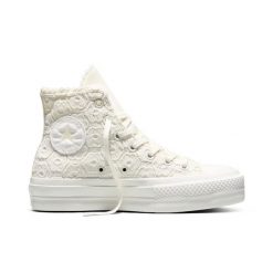 Buty sportowe Converse Chuck Taylor All Star Lift. Białe buty treningowe Converse, bez wzorów, z materiału, bez zapięcia. Za 690.00 zł.