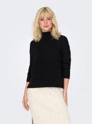 ONLY Sweter "Bari" w kolorze czarnym rozmiar: L. Czarne swetry ONLY, l, bez wzorów, bez ramiączek. Za 70.24 zł.