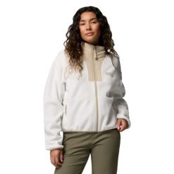 Bluza dresowa sportowa damska Sequoia Grove II FZ. Białe bluzy bez kaptura Columbia, l, bez wzorów, z dresówki, bez kaptura, trekkingowe. Za 249.99 zł.