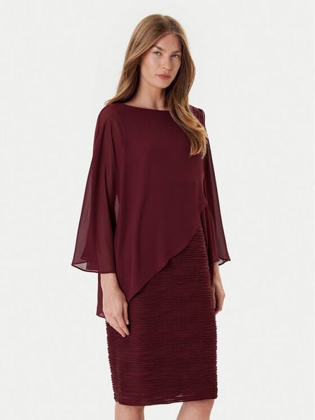 Joseph Ribkoff Sukienka koktajlowa 251720F25 Bordowy Regular Fit. Czerwone sukienki Joseph Ribkoff, bez wzorów, z syntetyku, wizytowe, bez kołnierzyka, bez ramiączek. Za 719.00 zł.