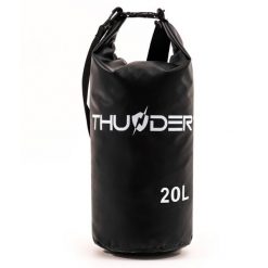 Worek plecak wodoodporny, torba wodoszczelna na kajak, SUP 20L. Czarne torby sportowe THUNDER, bez wzorów, z materiału, na ramię. Za 40.00 zł.