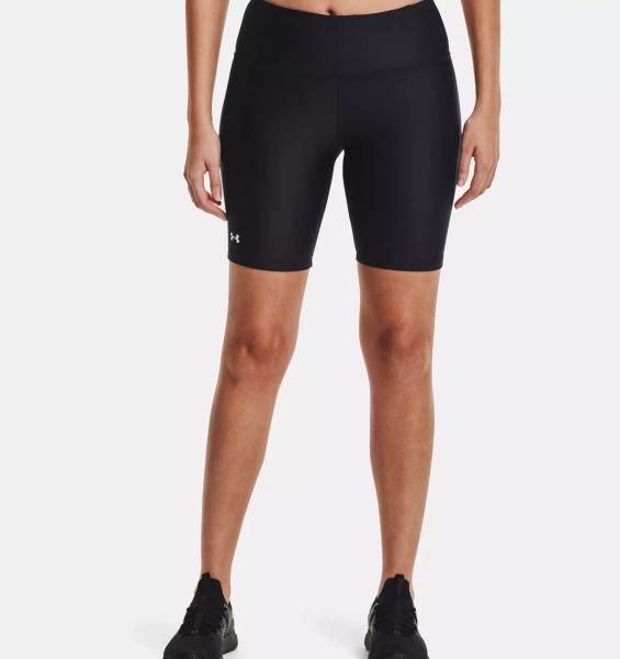 Spodenki treningowe damskie UNDER ARMOUR ARMOUR BIKE SHORT. Czarne szorty sportowe Under Armour, bez wzorów, trekkingowe. Za 99.99 zł.