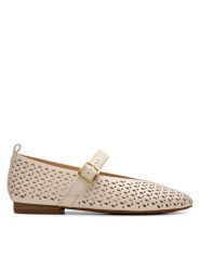 Clarks Półbuty Fawna Jane 26181230 Écru. Półbuty wsuwane Clarks, bez wzorów, ze skóry, bez obcasa, na płaskiej podeszwie. Za 359.99 zł.