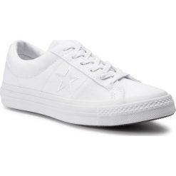 Tenisówki CONVERSE - One Star Ox 163377C White/White/White. Białe trampki sportowe Converse, bez wzorów, z gumy, bez zapięcia, tenisowe. W wyprzedaży za 219.00 zł.