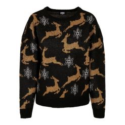 Damski Sweter Świąteczny Oversize. Czarne swetry Urban Classics, xl, bez wzorów, wizytowe, bez ramiączek. Za 216.99 zł.