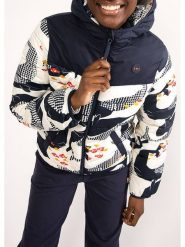 Blutsgeschwister Kurtka pikowana "Cloud Stepperwhales" w kolorze kremowo-granatowym rozmiar: XXL. Brązowe kurtki Blutsgeschwister, xxl, bez wzorów, bez kaptura. Za 329.42 zł.