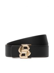 BOSS Pasek 50542193 Czarny. Czarne paski Boss, bez wzorów, ze skóry. Za 312.99 zł.