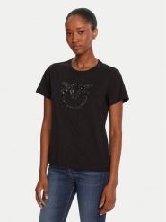 PINKO T-Shirt Quentin 100535 A2RN Czarny Regular Fit. Czarne t-shirty Pinko, xl, bez wzorów, z bawełny, bez kołnierzyka, bez ramiączek. Za 680.59 zł.